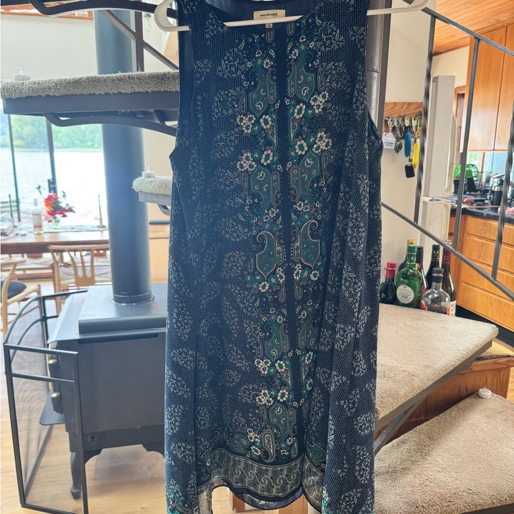 Max Studio Teal Sundress Midi